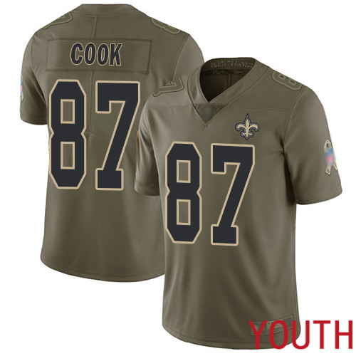 New Orleans Saints Limited Olive Youth Jared Cook Jersey NFL Football 87 2017 Salute to Service Jersey